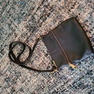 FOSSIL Black w/Brown Crossbody Small Bag